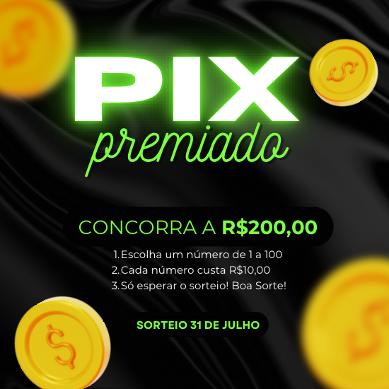 Ganhe 200,00 Reais no Pix,  Sorteio pela loteria federal!